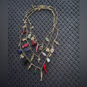 NWT 3 Colorful Charm Necklaces with Lobster Claw Closure